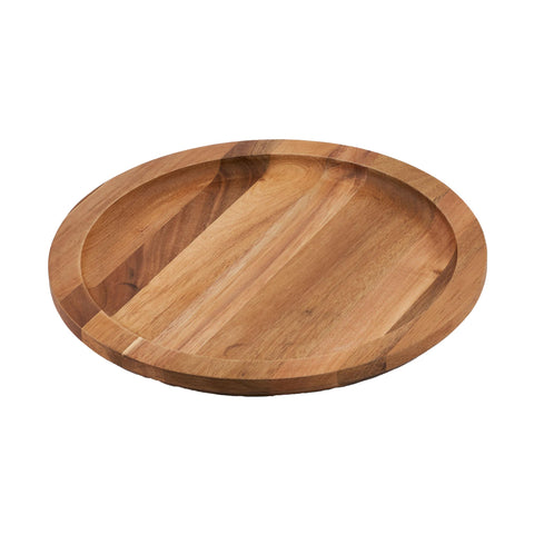 Plato de Hierro Fundido con Base de Madera de 26 cm