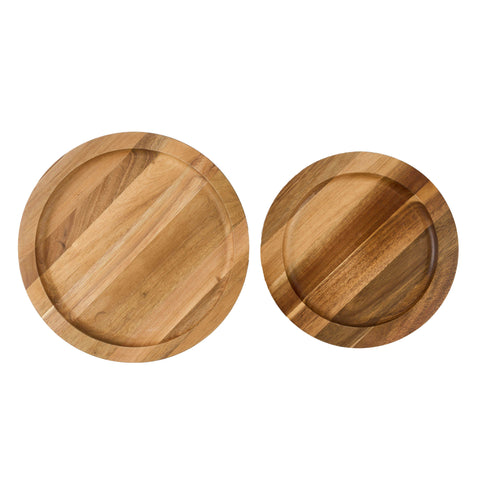 Plato de Hierro Fundido Esmaltado con Base de Madera de 20 cm