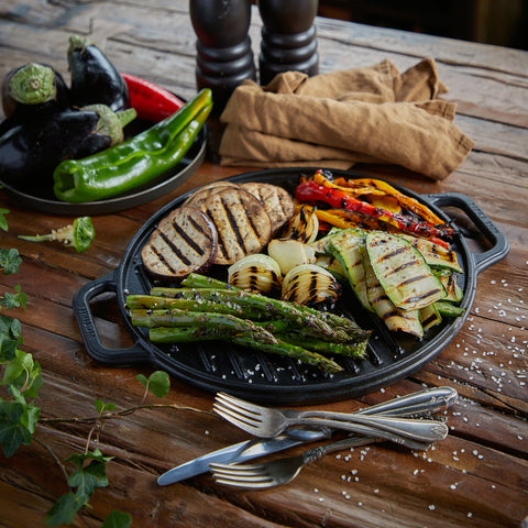 Plancha Para Asar Redonda Grill Hierro Fundido 32 Cm
