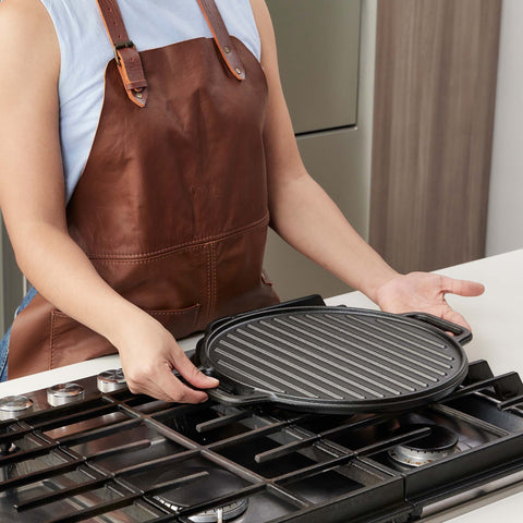 Plancha Para Asar Redonda Grill Hierro Fundido 32 Cm