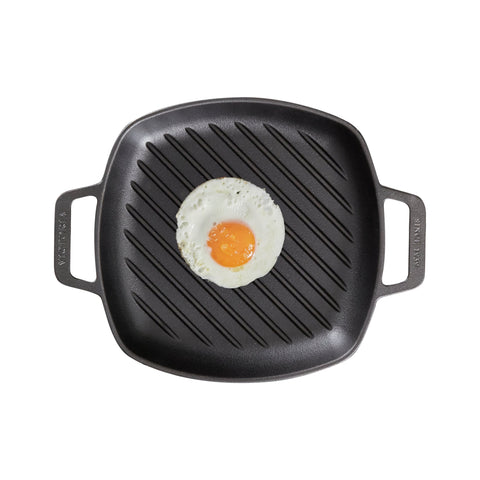 Sarten Grill Doble Asa Hierro Fundido Esmaltado 25 x 25 cm