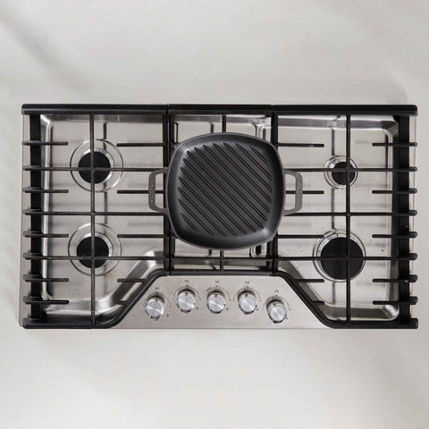 Sarten Grill Doble Asa Hierro Fundido Esmaltado 25 x 25 cm