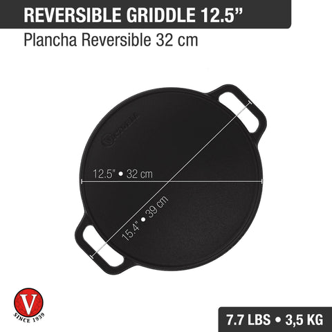 Plancha Para Asar Redonda Grill Hierro Fundido 32 Cm