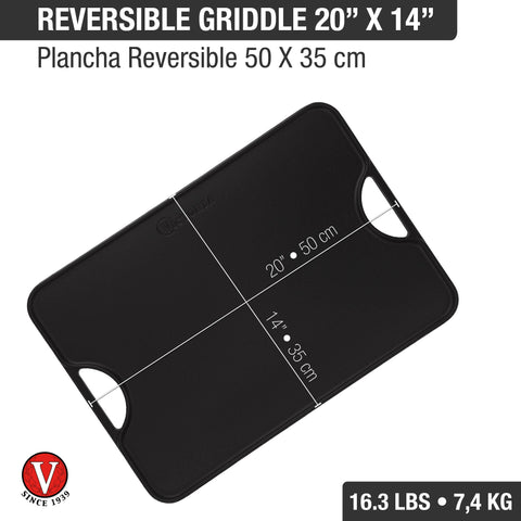 Plancha Reversible Hierro Fundido Precurado 50 x 35 cm