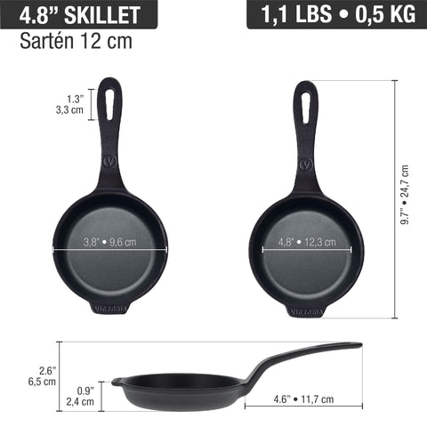 Sarten Hierro Fundido Victoria 12 cm Precurado