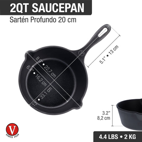 Sartén Profundo Hierro Fundido Precurado 20 cm
