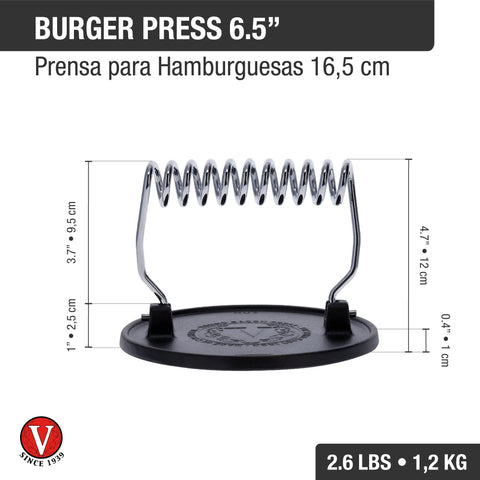 Prensa para Hamburguesa y Carnes de Hierro Fundido Precurada