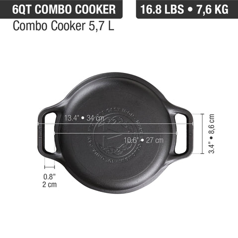 Combo Cooker de Hierro Fundido Precurado 5.7 Litros
