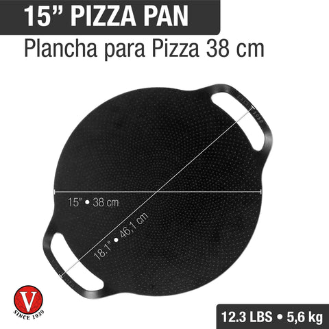 Plancha Para Pizza Doble Asa 38 Cm