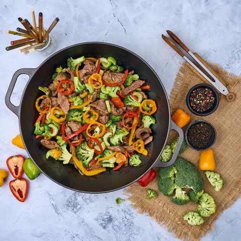 Wok Hierro Fundido 35 cm Esmaltado