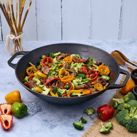 Wok Hierro Fundido 35 cm Esmaltado