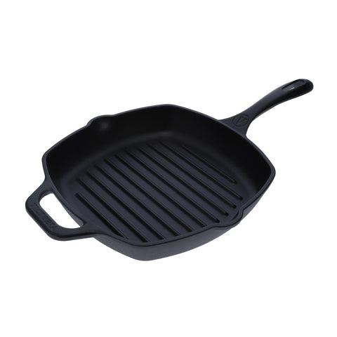 sarten para asar y parrilla cuadrado con mango de hierro fundido 25x25cm
